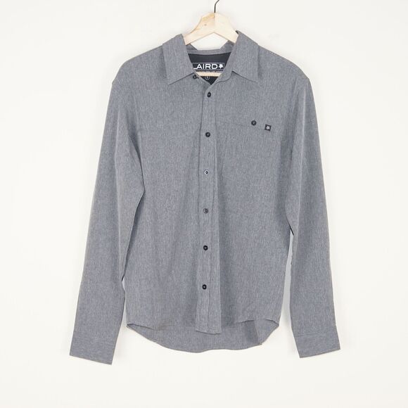 LAIRD APPAREL Limited Edition Long Sleeve Button Tech Shirt Gray Mens Stretch S - Picture 1 of 7